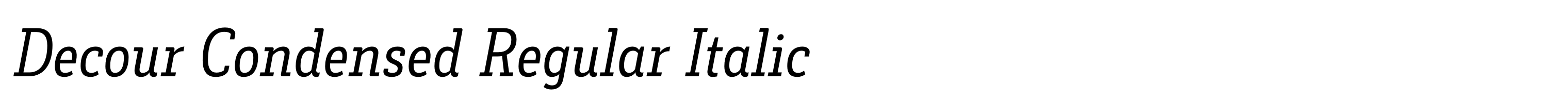 Decour Condensed Regular Italic